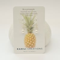 Image 3 of Tiny Pineapple Earrings Sterling Silver