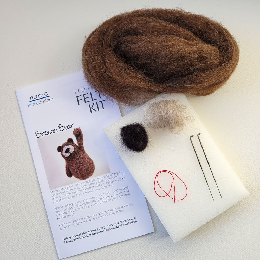Brown Bear - Needle Felting Kit