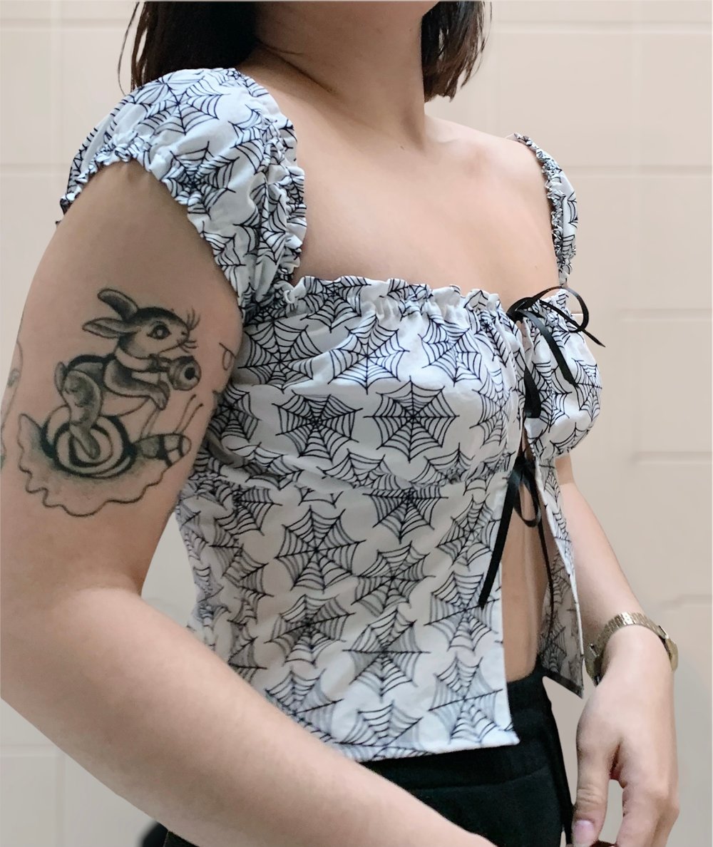 Image of Milkmaid Top — Spiderwebs