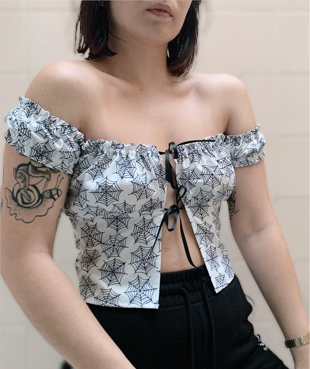 Image of Milkmaid Top — Spiderwebs