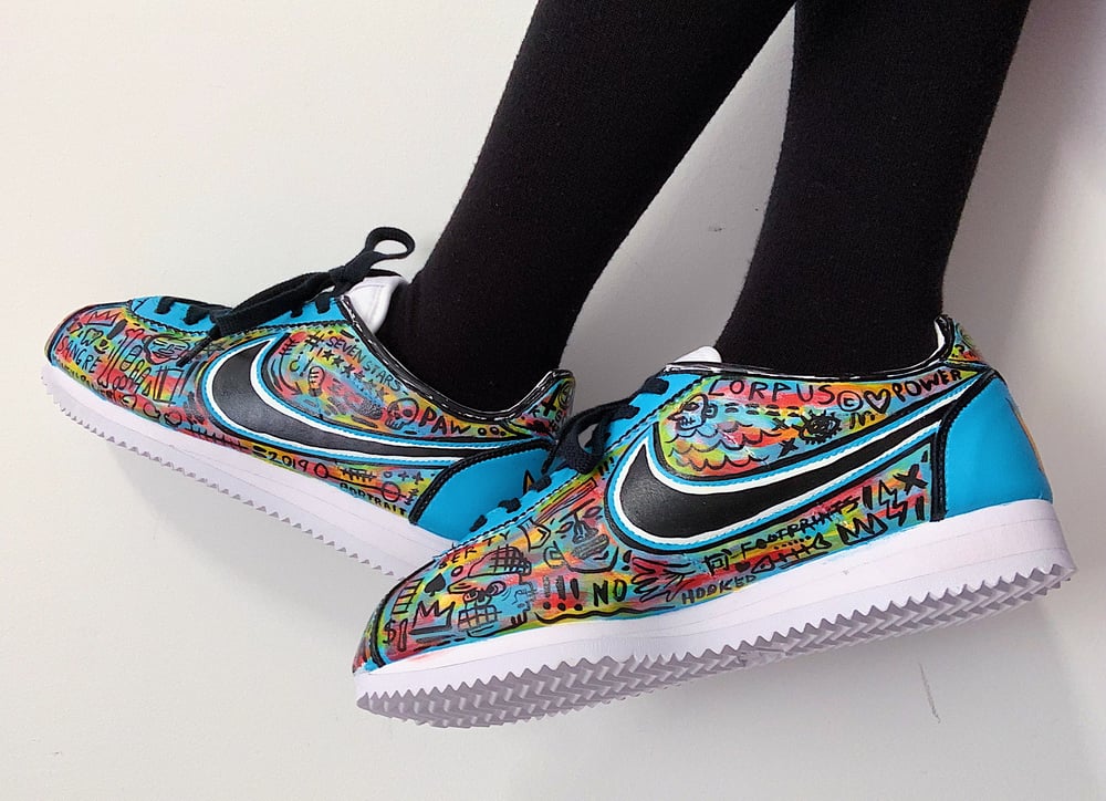 Image of basquiat custom nikes