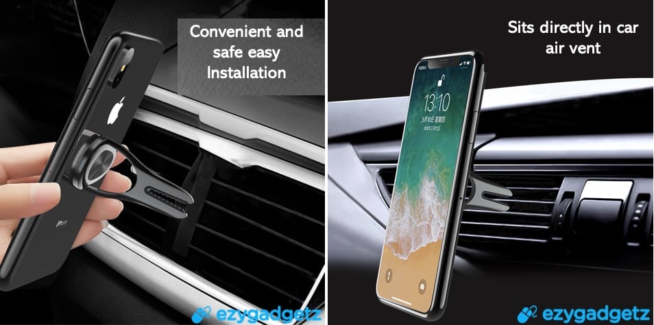 Phone Holder 3 in 1 - Ring Holder | Stand | Car Airvent Holder & Wireless Charging Compatible