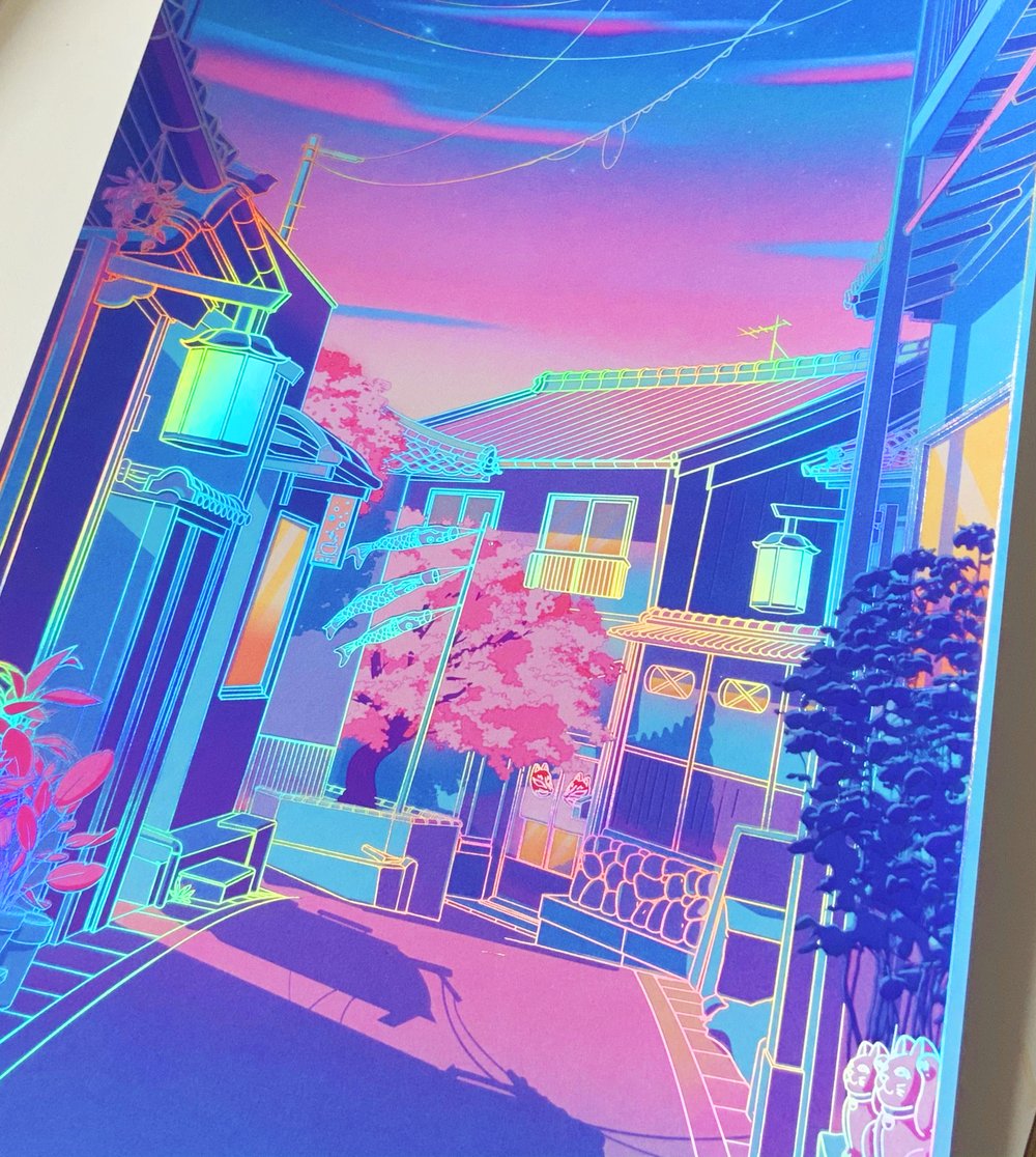 Image of Hanami Street A4 HOLOGRAPHIC PRINT