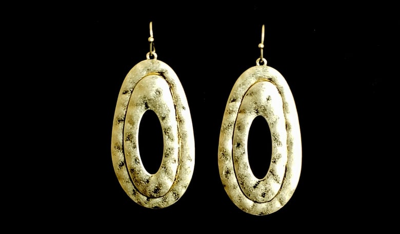 Image of Gold Beaten Pierced Earrings 