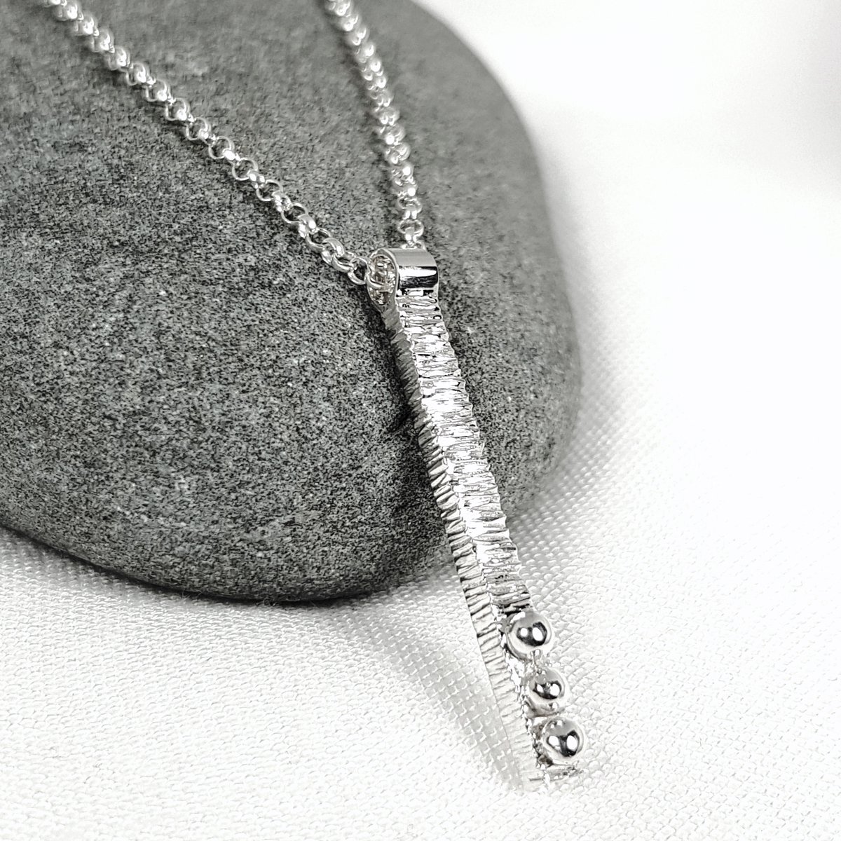 Image of Sterling Silver Bar Necklace - Contemporary, Minimalist Necklace