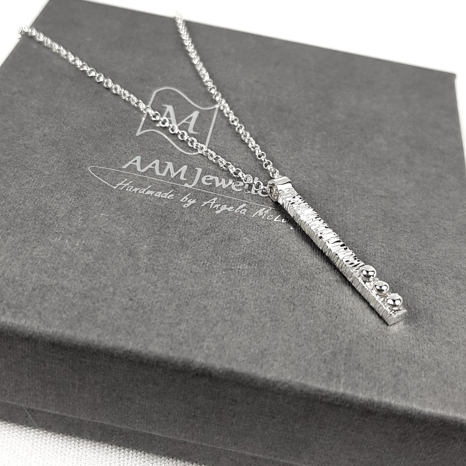 Sterling silver vertical bar on sale necklace