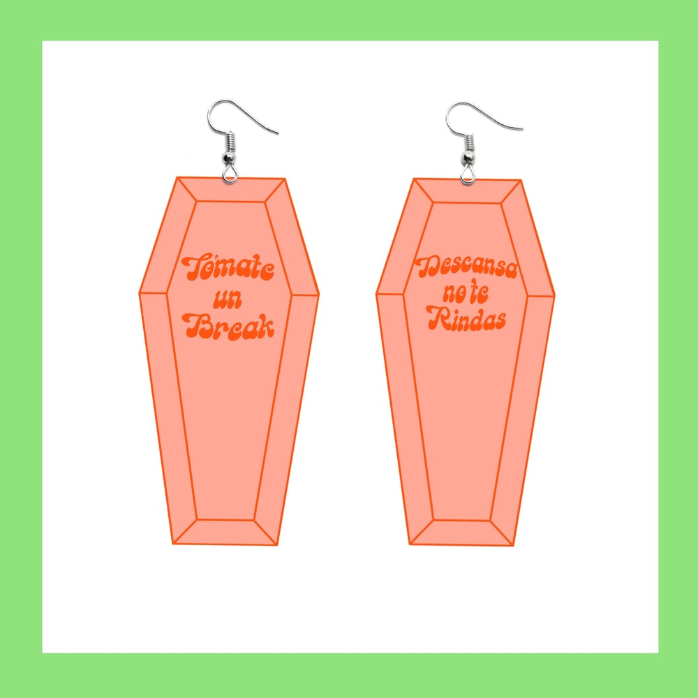 Image of Neon Coffin earrings