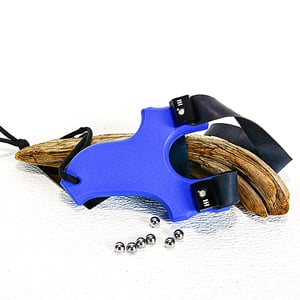 Image of Slingshots Catapults, Blue Textured Polyethylene HDPE, The Mini Heathen, hunter gift, right handed