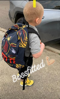 Image 1 of BossFitted Black and Red All Over Print Backpack
