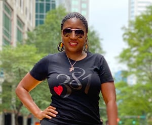 Image of 381 Logo Tee Black|Black Glitter