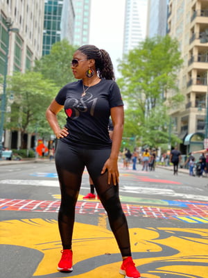 Image of 381 Logo Tee Black|Black Glitter