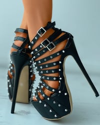 Image 2 of Caged Multi-Strap Platform Heels 