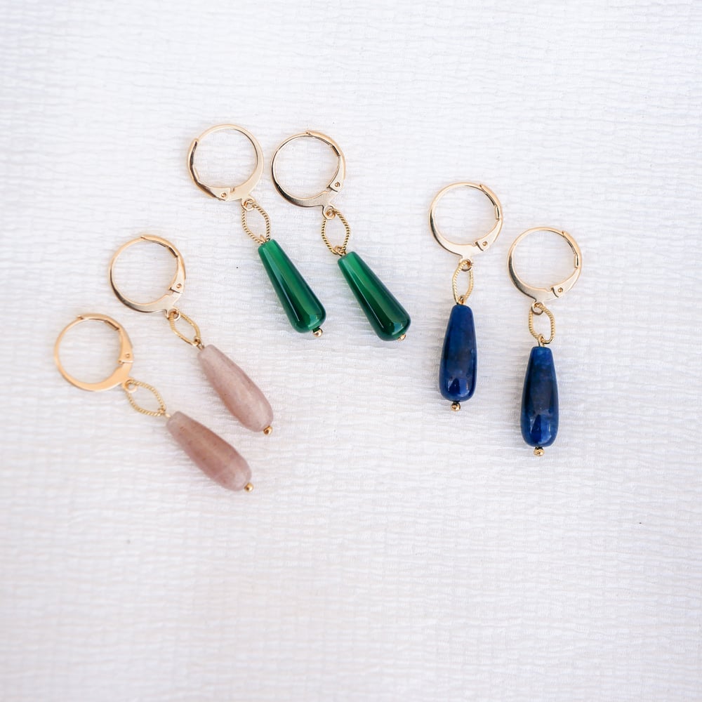 Image of Petites Boucles d'Oreilles NERI - 3 Coloris