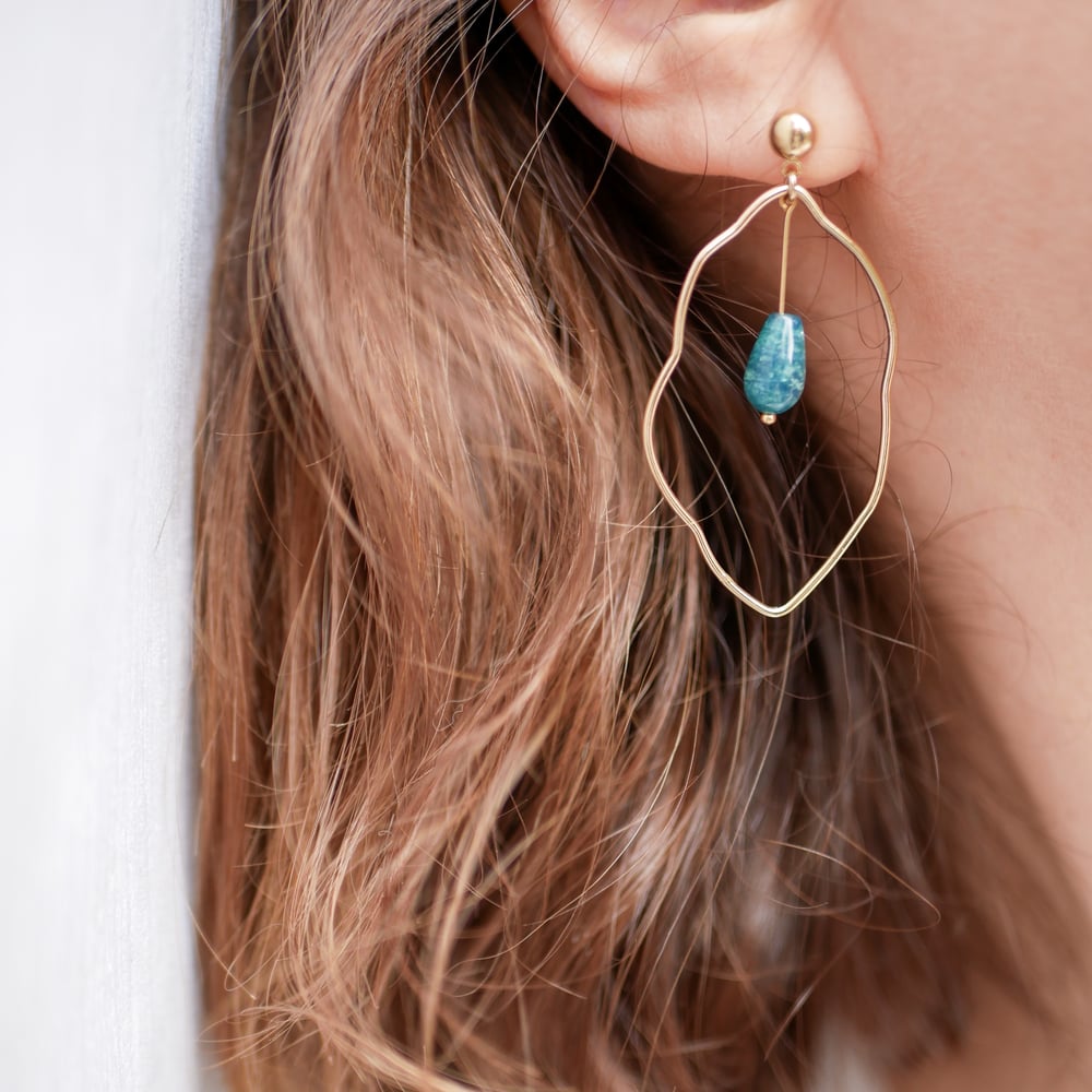 Image of Boucles d'Oreilles HARLOW BLUE