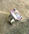 Rose Quartz Crosshatch Triple Band Ring (#1191)