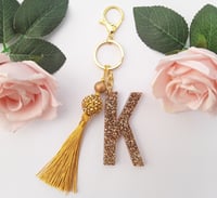 Image 1 of Resin initial keyring,resin glitter initial keyring,resin initial, resin letter keyring,keyring gift