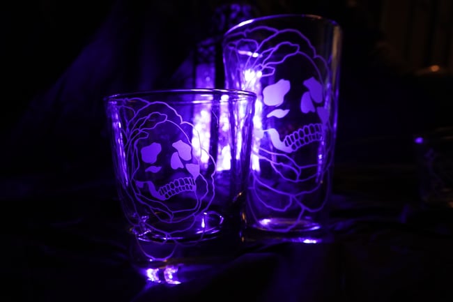 Rose Skull Glass