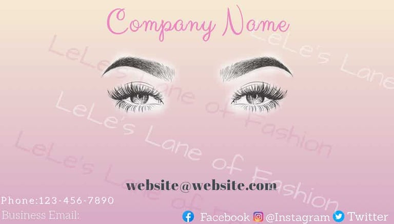 Lashes and Brows Custom  Business Cards