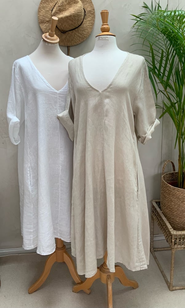 Image of Robe En Lin Alizé Beige