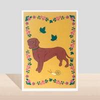 Image 1 of Sausage Dog Flora and Fauna Card