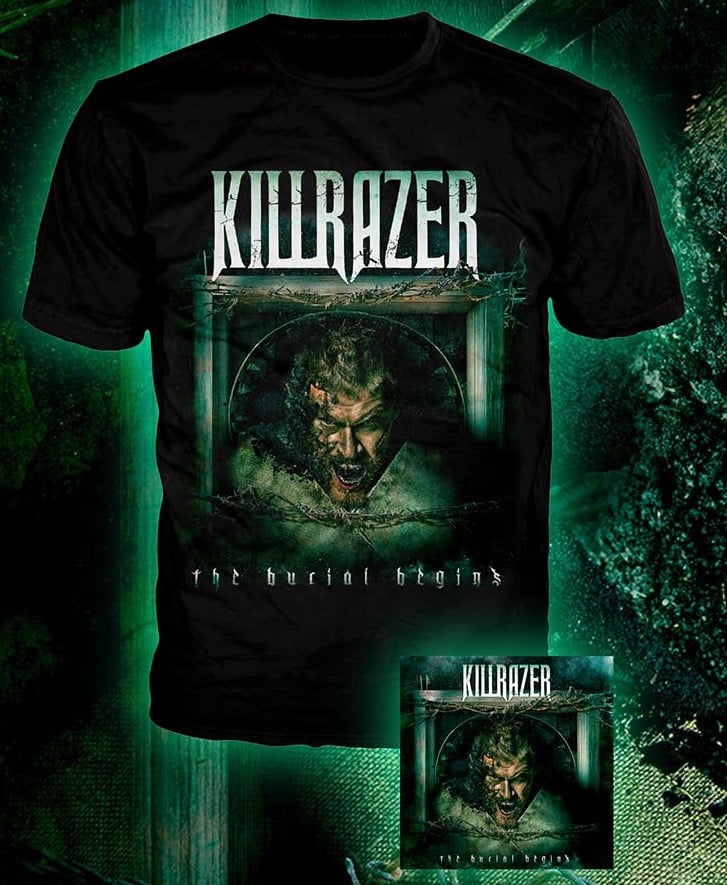 Image of KILLRAZER - The Burial Begins - CD / T-SHIRT BUNDLE