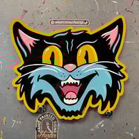 Black Cat- Hand painted wood cutout