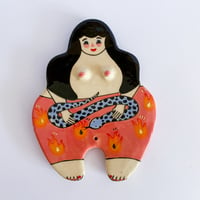 Image 1 of Curvy Girl Plate / Incense Holder.  Fire Pants