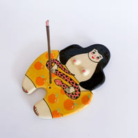 Image 2 of Curvy Girl Plate / Incense Holder - Peach Pants