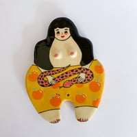 Image 4 of Curvy Girl Plate / Incense Holder - Peach Pants