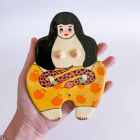 Image 1 of Curvy Girl Plate / Incense Holder - Peach Pants