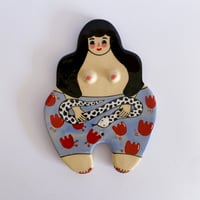 Image 1 of Curvy Girl Plate / Incense Holder - Flower Pants