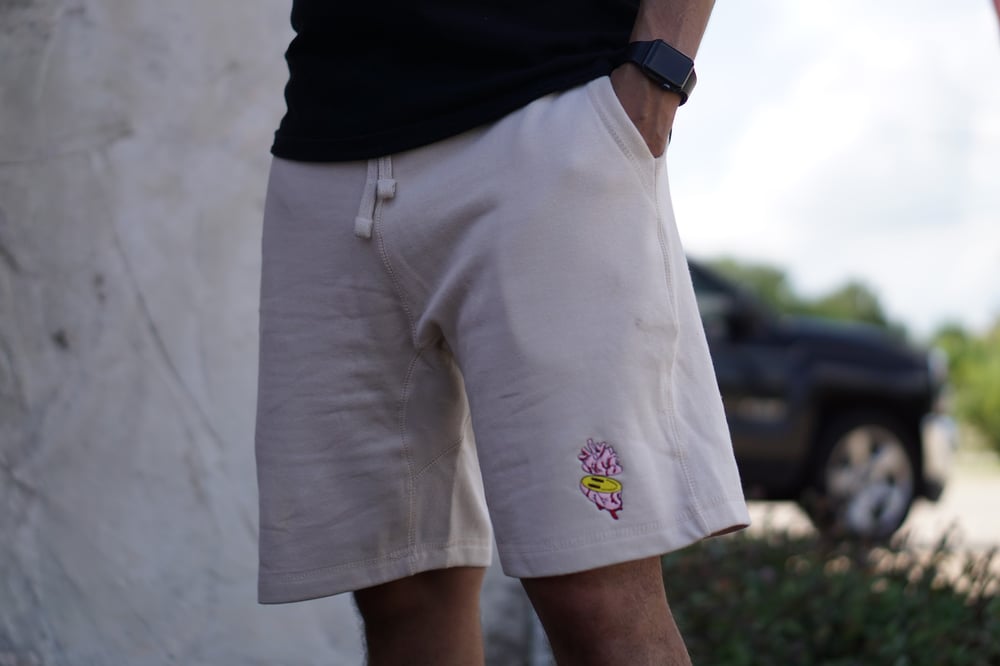 Image of Happiness In Your Heart Shorts- Tan