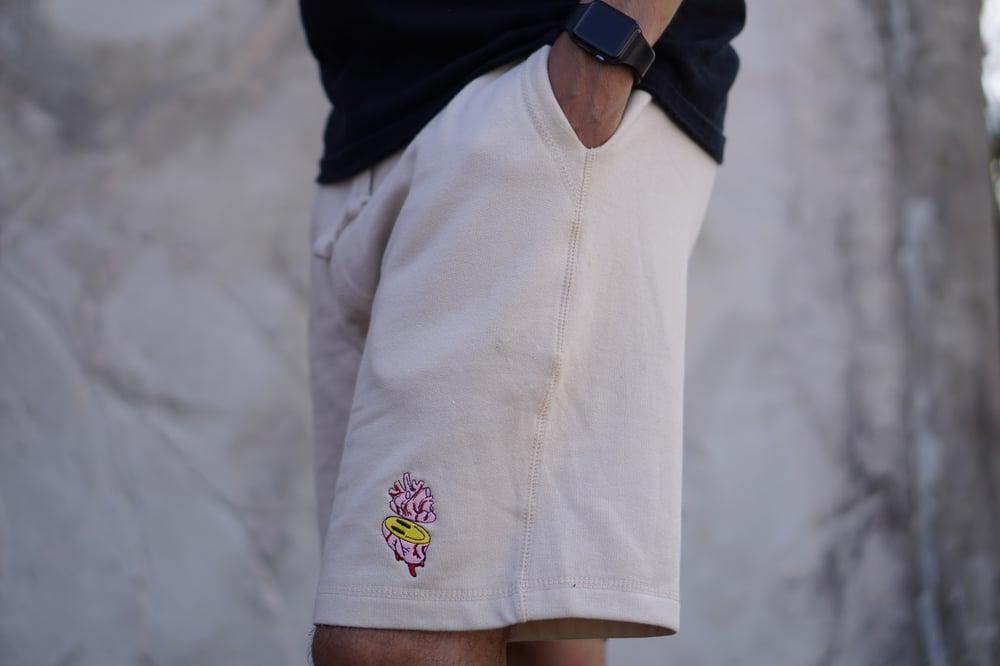 Image of Happiness In Your Heart Shorts- Tan
