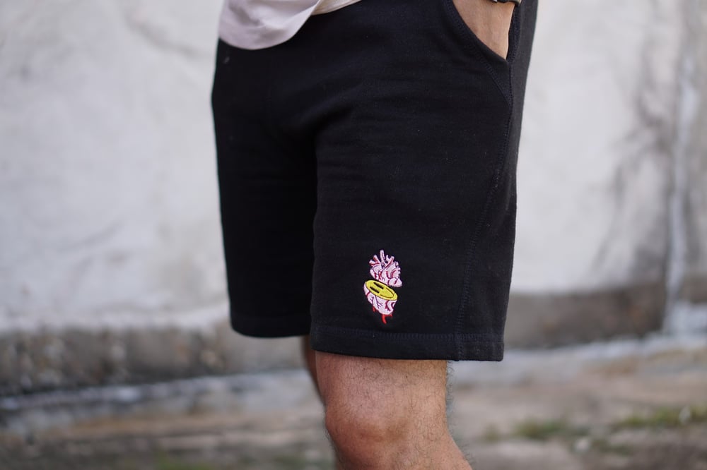 Image of Happiness In Your Heart Shorts- Black