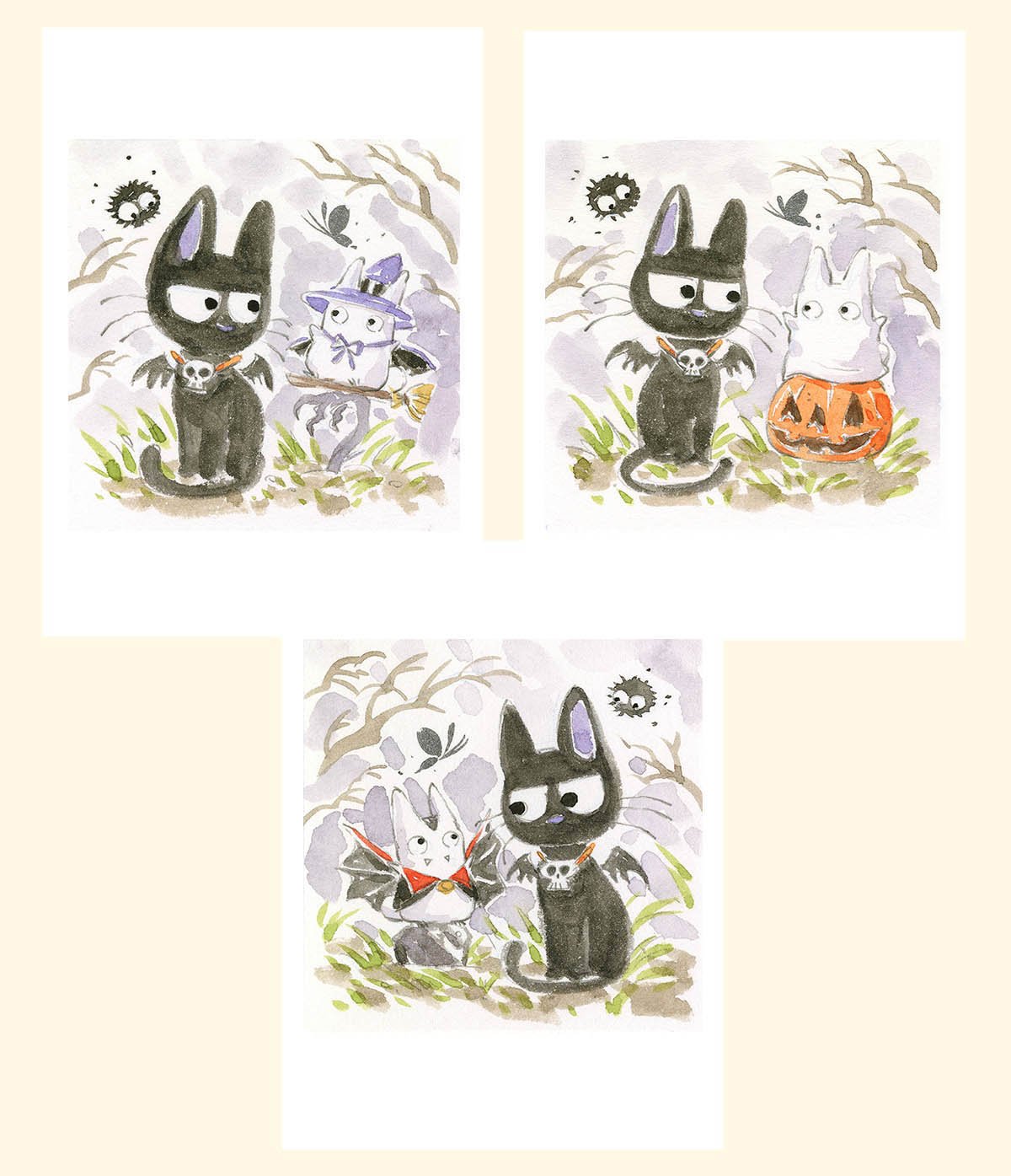 Jiji's Spooky Friend | 3-Pack 5 x 7" Prints