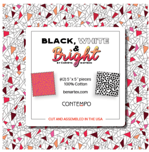Black, White & Bright Charm Pack 5" x 5" Squares #CH101