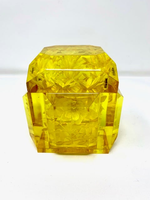 Image of Mini Victorian Lucite Box- Forsythia 