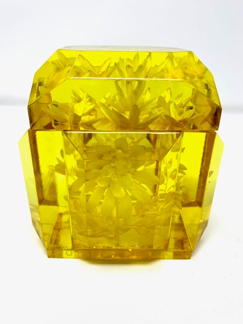 Image of Mini Victorian Lucite Box- Forsythia