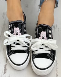 Image 1 of Cartoon Pattern Lace-up Casual Sneakers