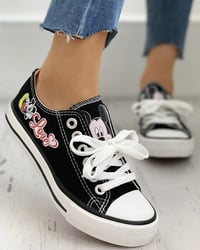 Image 2 of Cartoon Pattern Lace-up Casual Sneakers