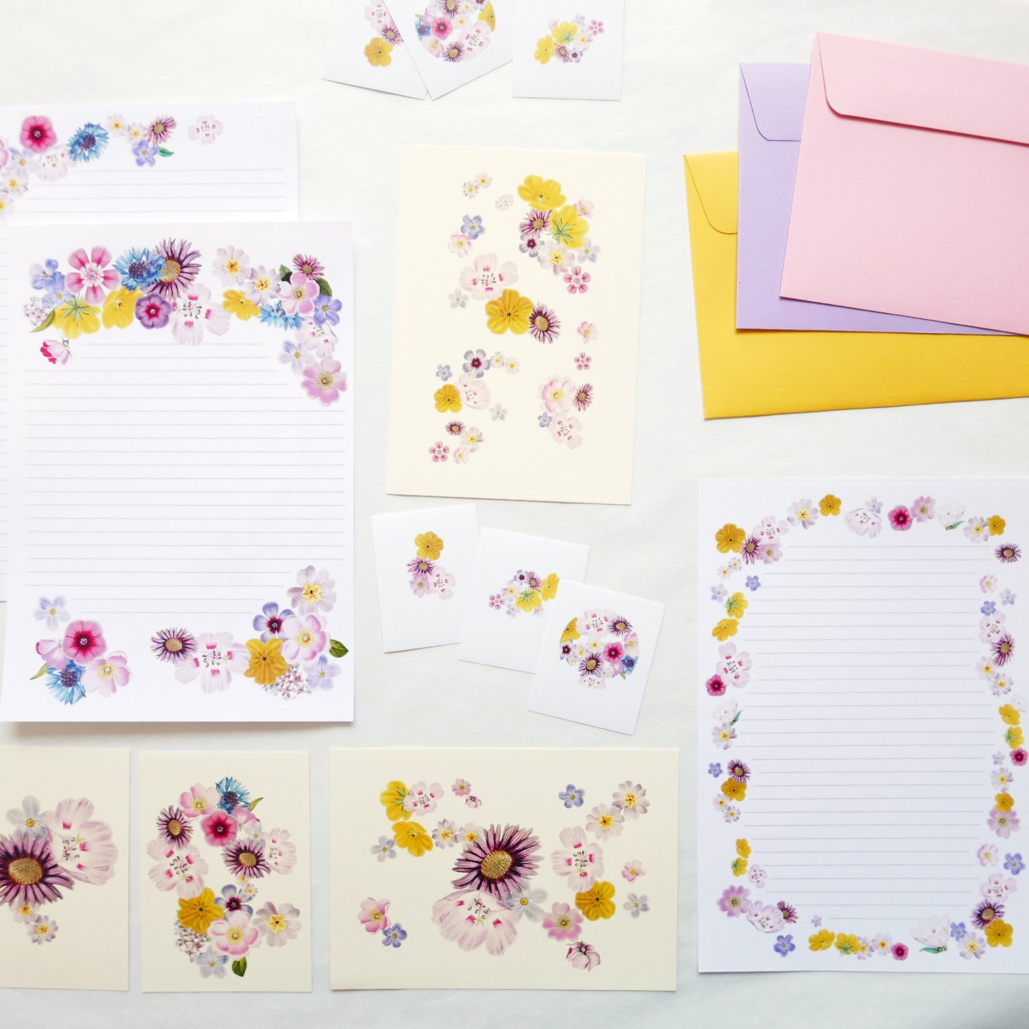 Alpine Flowers Vintage-style Letter Writing Set