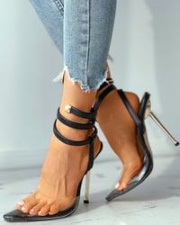 Image 2 of Clear  Pointed Toe Stiletto Heels