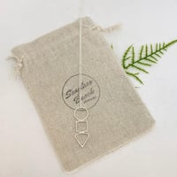 Image 2 of STERLING SILVER HAMMERED TRIO OF SHAPES ON A SILVER CHAIN