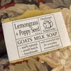 Lemongrass Poppy Seed Goats Milk Soap