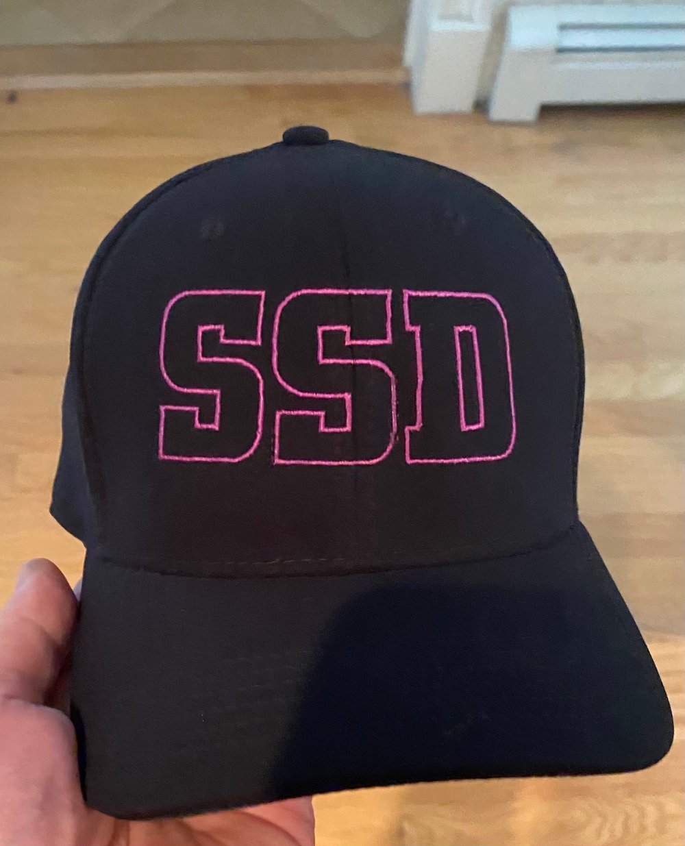 Nike Black Fitted Classic 99 Hat with SSD Magenta Outline Logo