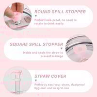 Image 3 of 10PCS Accessories Set for Stanley Cup, 2 Straw and Brush and 1 Flower Charm Chain 3 Spill Proof Stop