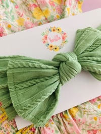 Image 2 of Kaki green cable headwrap 
