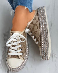 Image 2 of  Lace-up Slip-On Mule Sneaker