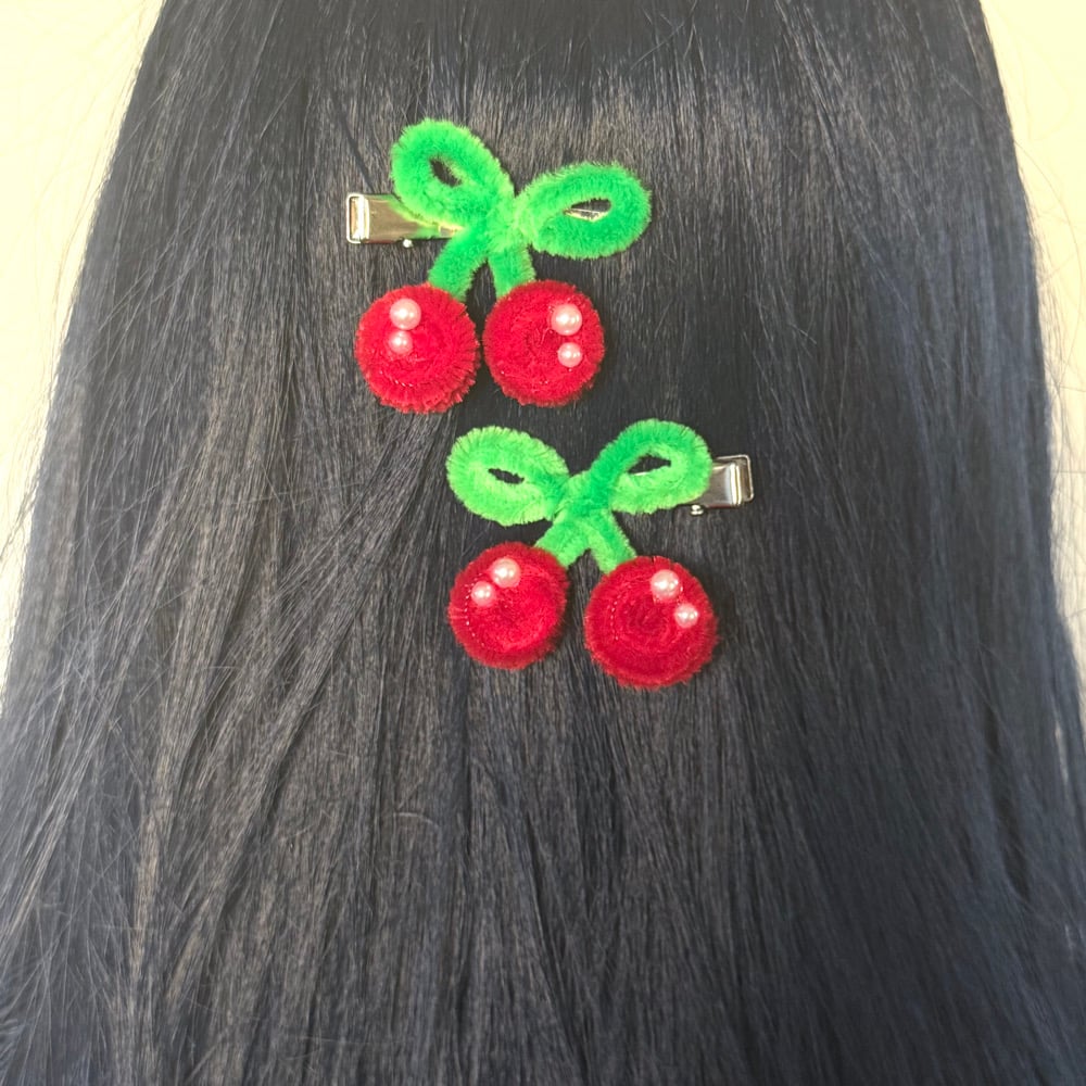 Image of Fuzzy Cherry Kiss Clips