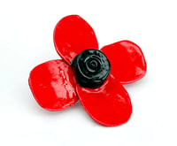 Image 1 of Brooch | Trench Art Poppy | small | red